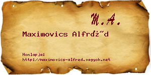 Maximovics Alfréd névjegykártya